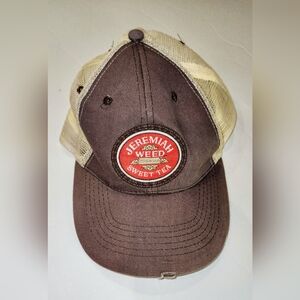 Jeremiah Weed Southern Style Sweet Tea Brown Snapback Trucker Hat Vintage EUC